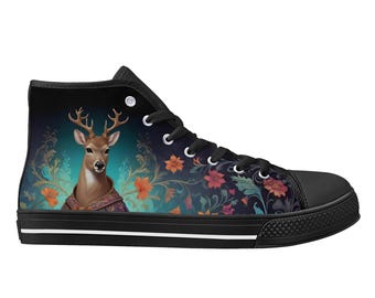 Magical Deer High Top Canvas Shoes – Unisex Trainers