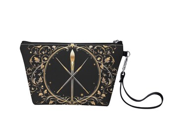 Art Lover for Creative Souls Gift Make Up Bag Zipper Bag Cute Bag Vegan Leather Pouch Pencil Pouch Toiletry Pouch Gift for Her