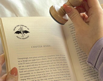 From The Library Of Stamp, Custom Book Stamp, Self Inking Stamp, Book Embosser, Valentines Gift, Home Library Stamp, Cat Book Stamp, Gift