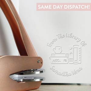 Personalized Rose Gold Book Embosser, Book Embosser, 5 Different Colours To Choose From, Free Gift Pouch Included, Same Day Dispatch, Custom