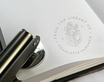 Personalized Book Embosser, Book Lover Gifts, Custom Book Embosser, From The Library Of Book Embosser, Ex libris Embosser, Book Embosser