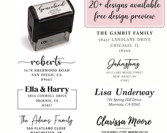 FREE DESIGN PREVIEW! Return Address Stamp, Self Inking or Wood, Address Stamp, Custom Address Stamp, Personalised Wedding Stamp