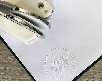 FREE Gift Leather Pouch With Our Personalized Book Embosser – Custom Ex Libris Stamp, Library Embosser, 'From the Library of' Stamp -UK Shop