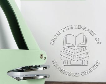 Personalized Sage Green Book Embosser, 5 Different Colours To Choose From, SAME DAY SHIPPING, Personalised Book Gift, Booktok Gift
