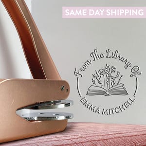 Personalized Rose Gold Book Embosser, Book Embosser, 5 Different Colours To Choose From, Free Gift Pouch Included, Same Day Dispatch, Custom