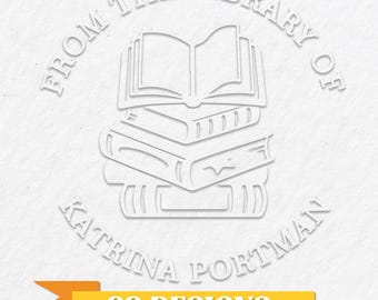 CUSTOM EMBOSSER, 32 Designs To Choose from, Personalised Book Stamp, Library Embosser Gift, From the Library of Embosser, Book Lover Gifts