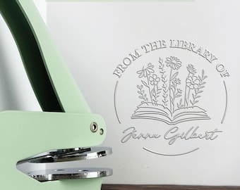 Custom Book Embosser – Personalized Library Stamp – Book Lover Gift – Embossed Book Seal – Booktok Trending - Personalized Embosser