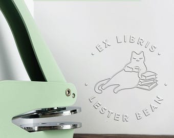 Embosser for Book Lovers – Personalized Library Stamp – Custom Book Mark Tool – Book Collector Gift – Booktok Viral - Personalized Embosser
