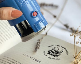 Personalized Book Stamp, Custom Self Inking Stamp, Ex Libris Custom Book Stamp, Bookplate Stamp, From the Library of Custom Book Embosser