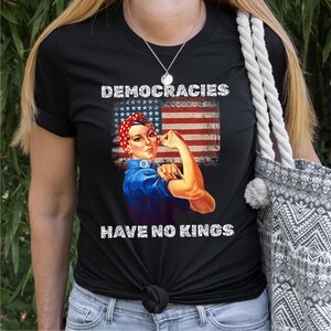 No Kings In America Shirt, Anti Maga Political Tee, Patriotic 4th of July Shirt, Resist Trump Shirt, Pro Democracy Statement Gift