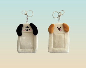 Plüschhund Fotokartenhalter | Kpop Schlüsselanhänger Geschenk