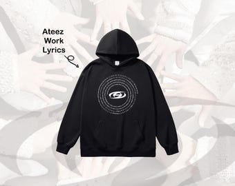 Ateez Work Lyrics Hoodie | Recycled Cotton Kpop Merch