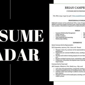 Customer Service Resume, ATS Optimized, Easy to Edit Resume Template Bundle!