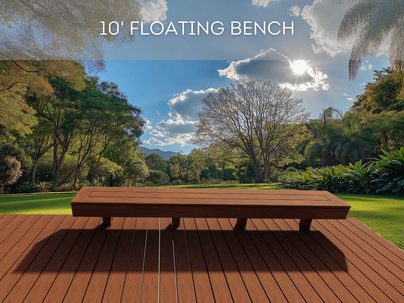 Floating Bench Design 10' Floating Bench Plans | DIY Blueprints for Deck Bench - Construction ...