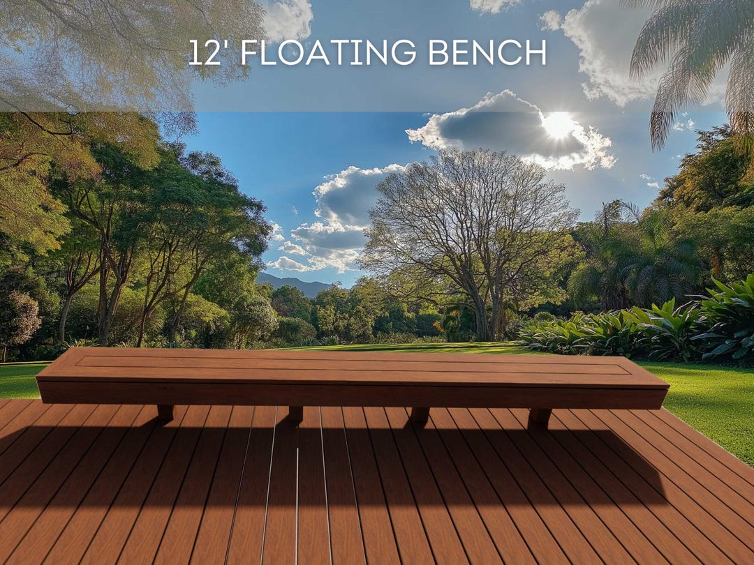 Floating Bench Design 12' Floating Bench Plans | DIY Blueprints for Deck Bench - Construction ...