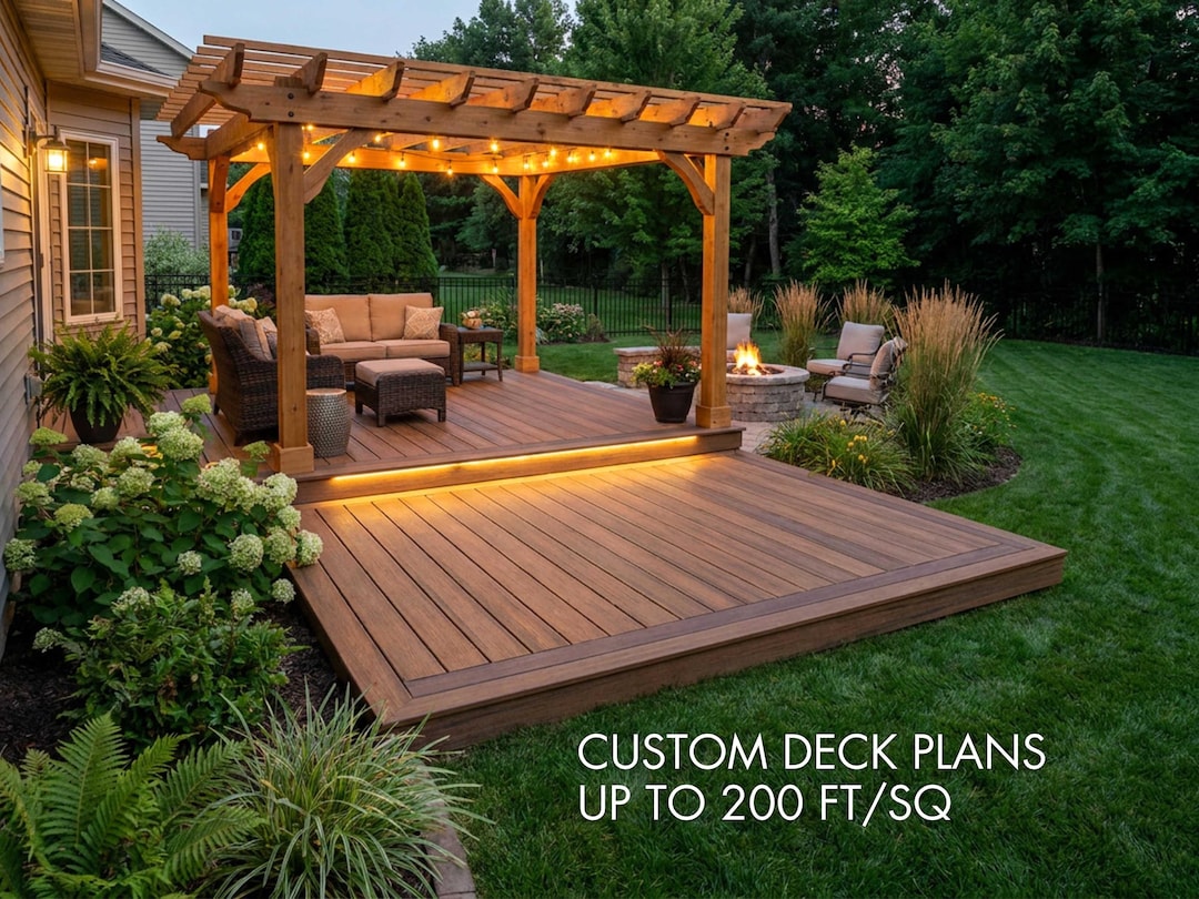 Custom Deck Plans | 200 Sqft & Under | Professional Design Service ...