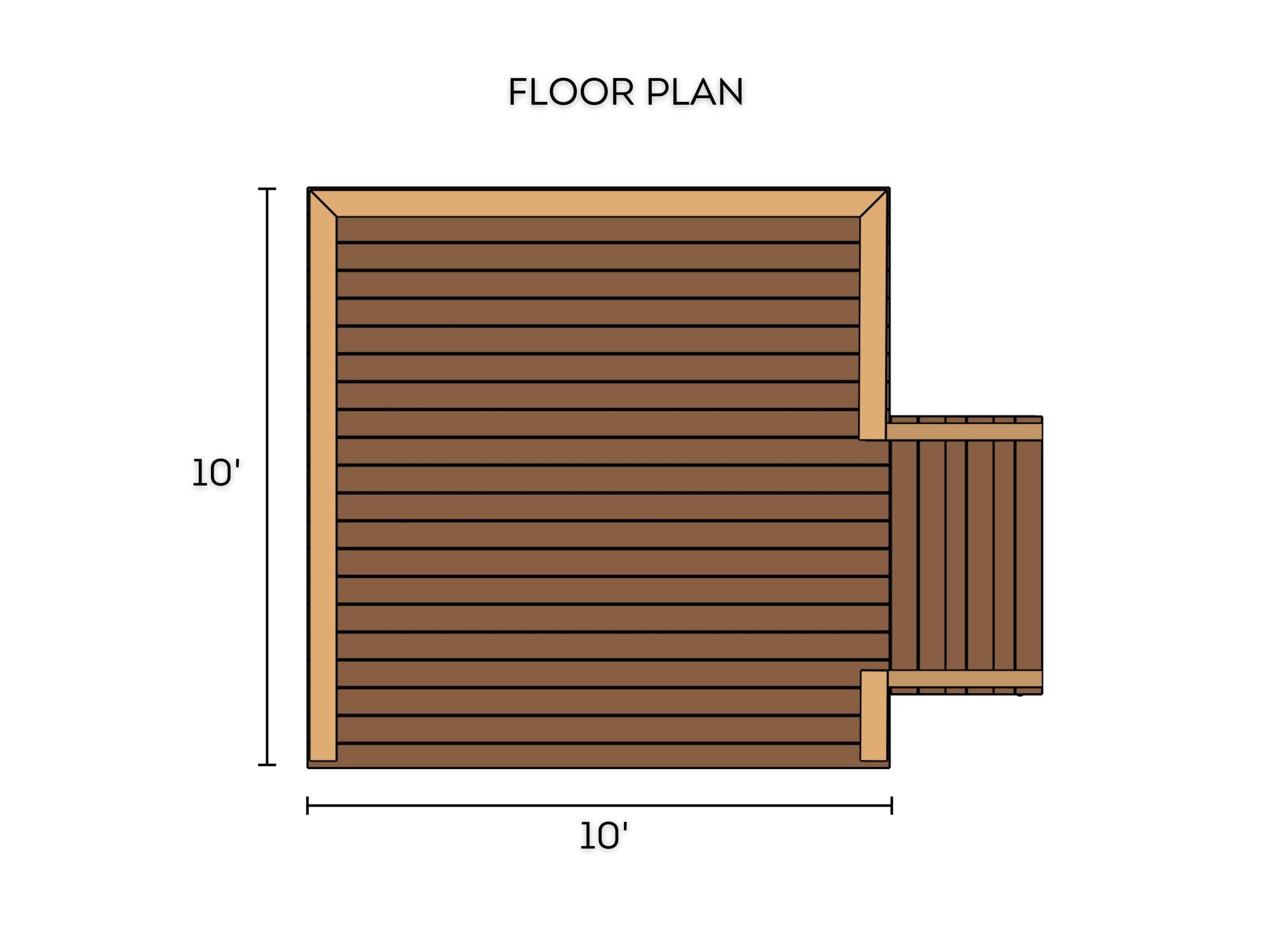 10'x10' Deck Plan Set | DIY Blueprints - Construction Drawings With ...