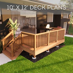 10&#39;x12&#39; Deck Plan Set | DIY Blueprints - Construction Drawings with Material & Cut Lists, PDF Download, Permit Ready