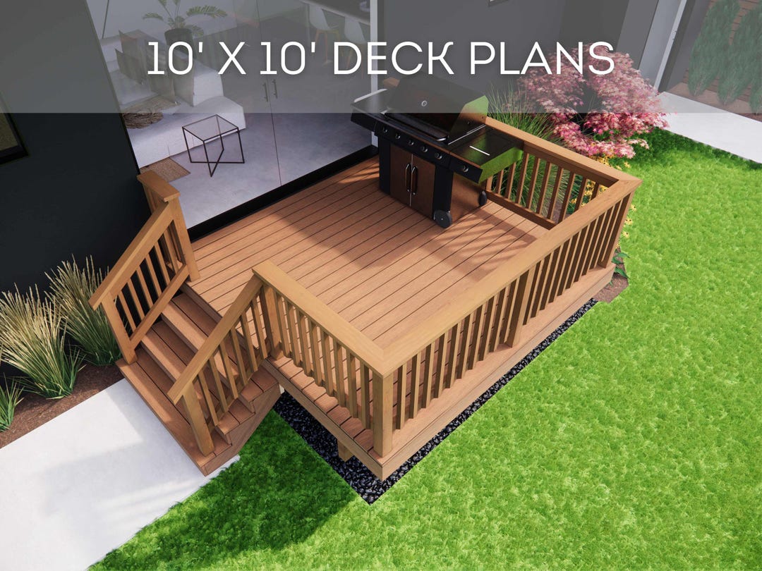 10'x10' Deck Plan Set | DIY Blueprints - Construction Drawings With ...