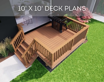8'x10' Deck Plan Set | DIY Blueprints - Construction Drawings With ...
