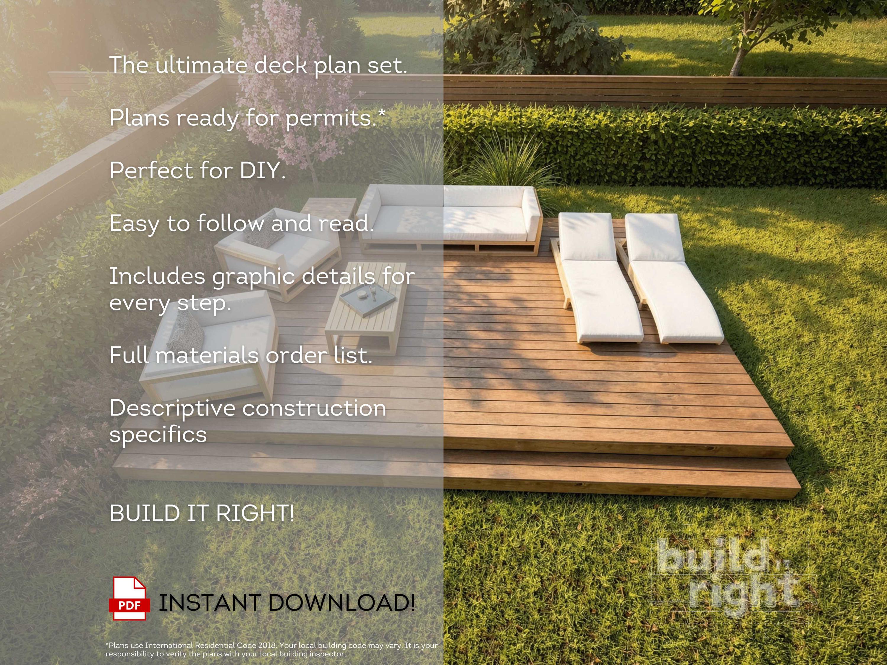 14'x20' Floating Deck Plans | DIY Blueprints - Construction Drawings ...