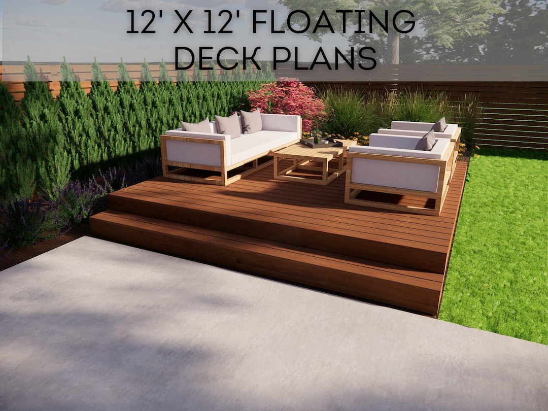 12'x12' Floating Deck Plans | DIY Blueprints - Construction Drawings ...