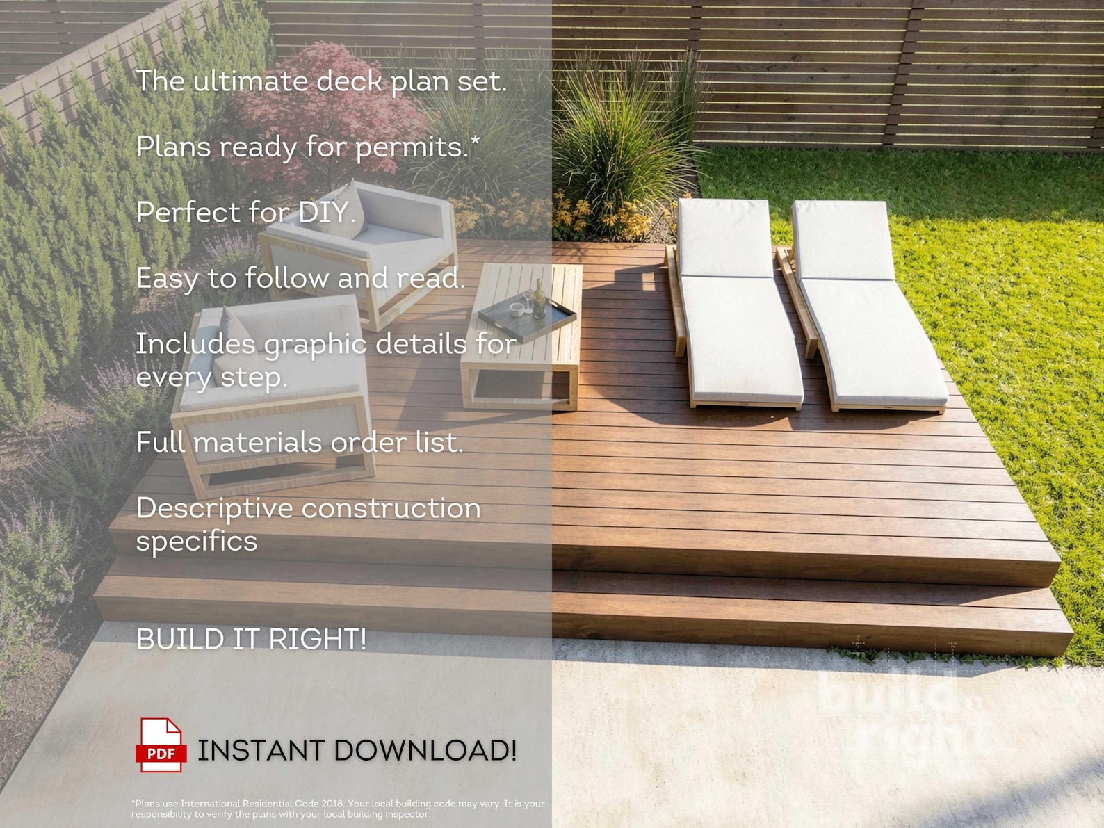12'x16' Floating Deck Plans | DIY Blueprints - Construction Drawings ...