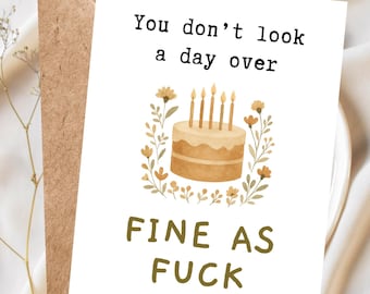 Tarjeta de cumpleaños divertida para un amigo, tarjeta de cumpleaños grosera para él o ella, tarjeta de humor inapropiado para adultos, tarjeta de felicitación sarcástica sobre la edad