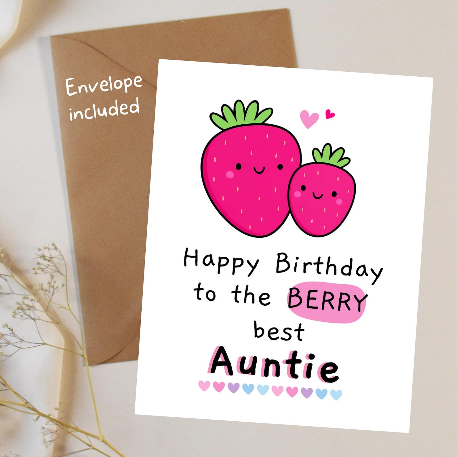 Aunt Birthday Card Funny Card for Auntie Funny Auntie Card Berry Pun ...