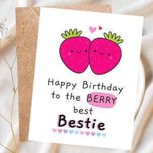 Carte d'anniversaire meilleure amie drôle mignonne carte d'anniversaire Bestie pour elle, carte BFF, cadeau meilleur ami, carte de voeux d'amitié meilleur ami BFF