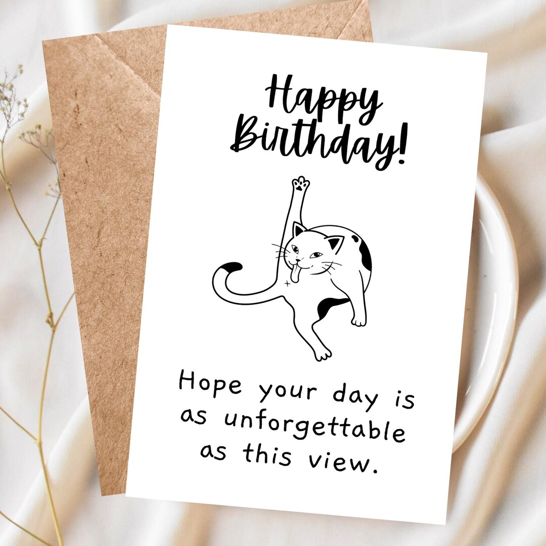 Funny Birthday Card Snarky Cat Birthday Card for Her Best Friend ...