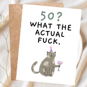 Funny 50th Birthday Card Snarky Birthday Card 50th Rude Birthday Card 50 Milestone Birthday Card, 50th Birthday Gift for Men Rude 50th Joke