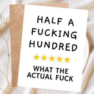 Funny 50th Birthday Card Snarky Birthday Card 50th Rude Birthday Card 50 Milestone Birthday Card, 50th Birthday Gift for Men Rude 50th Joke