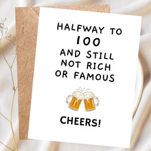 Funny 50th Birthday Card Snarky Birthday Card 50th Rude Birthday Card 50 Milestone Birthday Card, 50th Birthday Gift for Men Rude 50th Joke