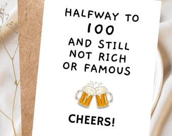 Funny 50th Birthday Card Snarky Birthday Card 50th Rude Birthday Card 50 Milestone Birthday Card, 50th Birthday Gift for Men Rude 50th Joke