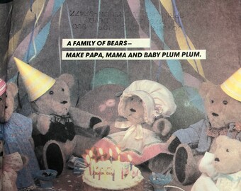 McCalls Crafts 8831, Sewing Pattern, Teddy Bears, Bear Family Pattern, Bear Clothing Pattern, 11”-17” Bear, Uncut, Factory Fold