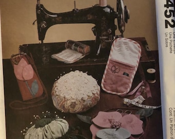 McCall’s Crafts 2452, Sewing Pattern, Sewing Accessories, Pin Cushion, Bag, Eye Glass Case, Armchair Caddy, Sewing Pouch