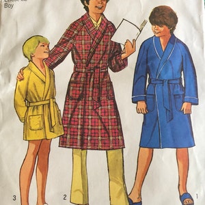 Simplicity 9635, Sewing Pattern, Vintage, Boys 2 Length Robes, UNCUT, 1971