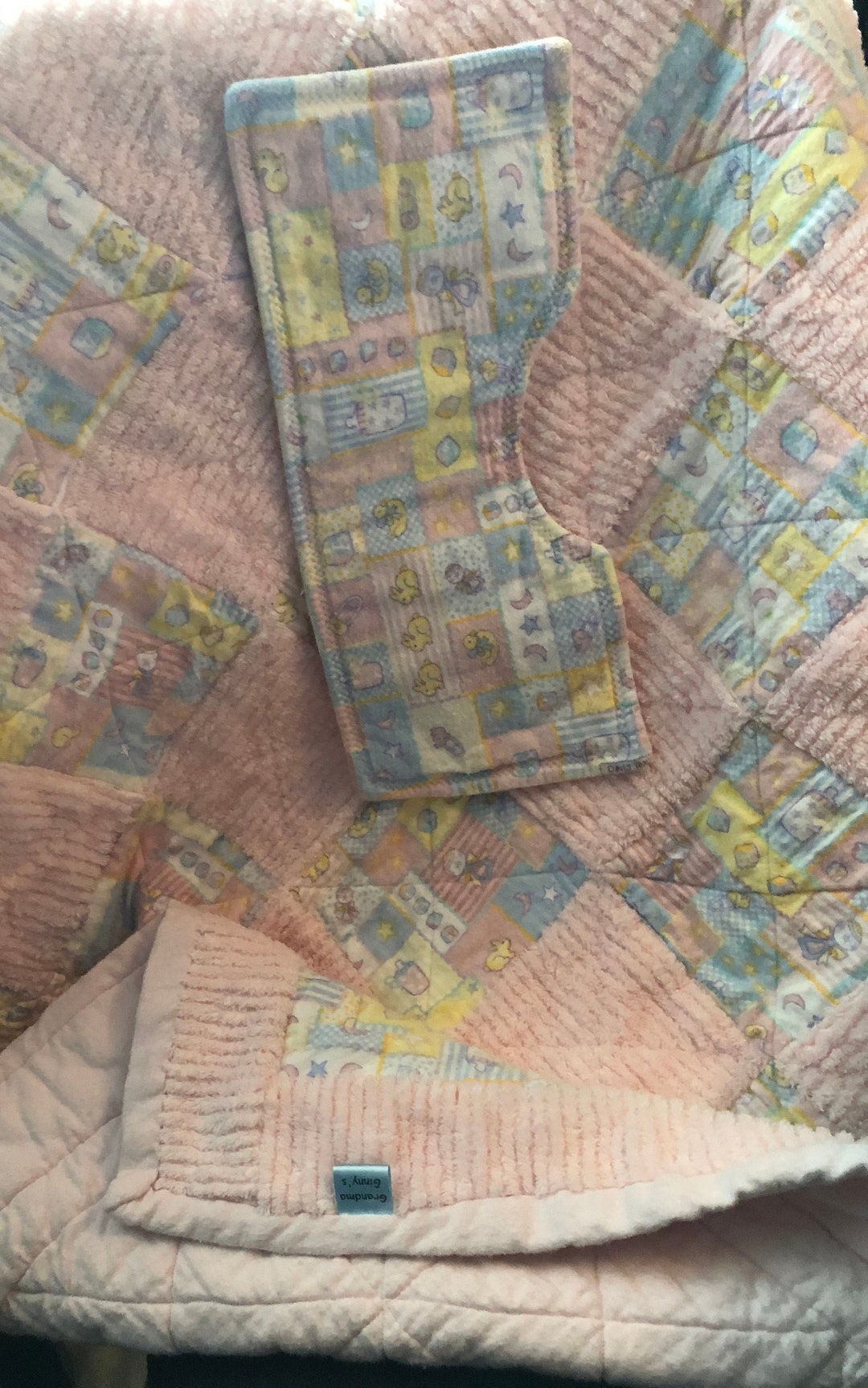 Heirloom Baby Quilt Blanket Chenille Flannel Cotton Pink Etsy France