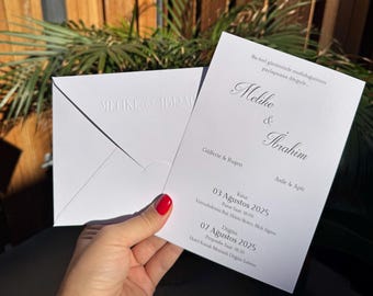 White Embossed Elegant Wedding Invitation
