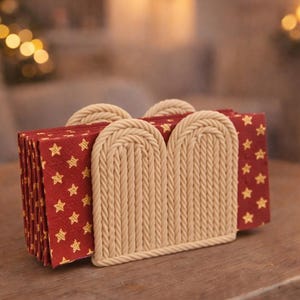 Serviettenhalter Knit Pattern Style | Boho Tischdeko Scandi Home Decor | Textured Art Design Schale | Brunch Zubehör Einweihungsgeschenk Sie