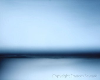 Dusk Light Seascape Photograph: Abstract Blue Fine Art Giclee Print
