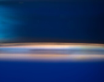 Abstract Seascape Giclée Print: Ethereal Blue Horizon, Museum Quality