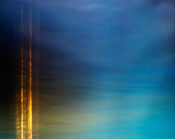 Abstract Seascape Giclée Print: Blue, Turquoise & Gold Fine Art