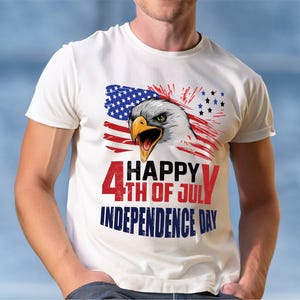 Independence Day T-Shirt, Happy 4th of July Shirt, Patriotic Eagle T-Shirt, Freedom Shirt, Veteran Shirt, American Flag Tee, Usa Army Tee