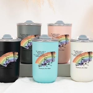 Custom Bear Cup,Insulated Travel Mug,Back to school gift tumblers,Personalized stainless steel cup with name,leaving school gift for teacher