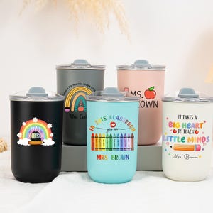 Personalized Teacher Gift Tumbler – Custom Name Wine Cup, Insulated Travel Mug for Iced Coffee, Thank You & Appreciation Gift