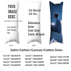 Custom Dakimakura Pillowcase, Custom Body Pillowcase, Anime Body Pillow Cover, Celeb Actor Body Pillow, Photo Gifts, Mother's Day, Birthday image 4