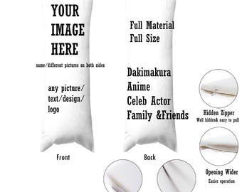 Custom Dakimakura Pillow, Custom Body Pillowcase, Anime Body Pillow Cover, Celeb Actor Body Pillow, Personalized Photo Christmas Gifts