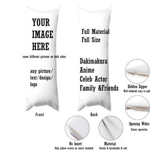 Federa per cuscino personalizzata, Dakimakura personalizzata, Federa per cuscino anime, Federa per cuscino di attori famosi, Regali fotografici personalizzati, Regali per la famiglia